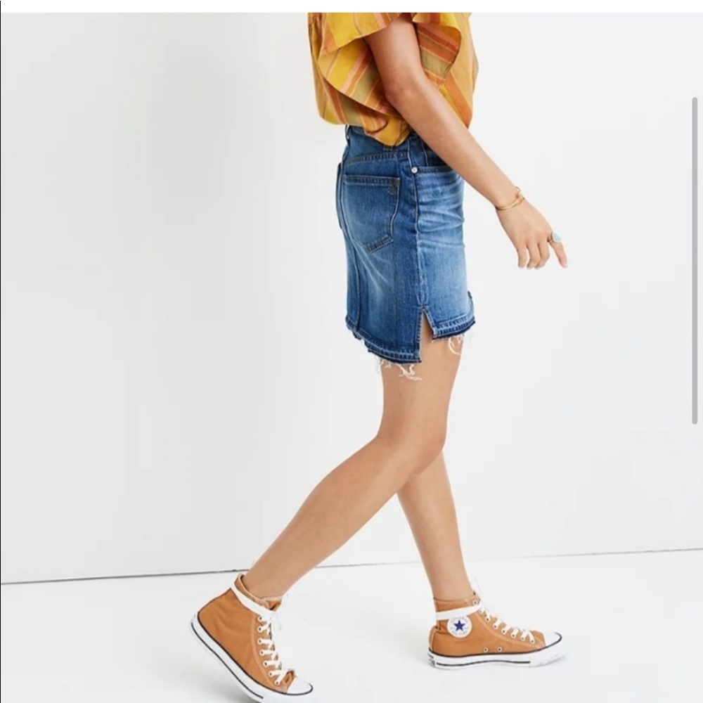 Madewell Step-Hem Jean Skirt in Brandt Wash 29